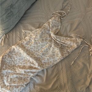 Cream and Brown Chemise Dress
